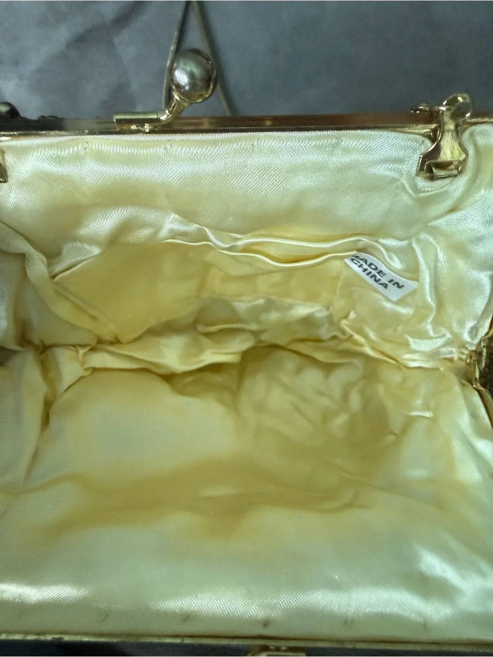 Vtg Beaded Bugle clamshell cocktail bag clutch mermaid